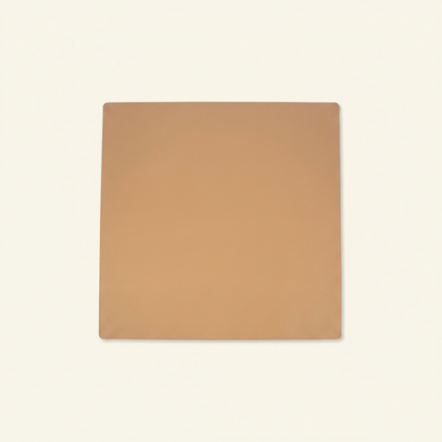 Square Play Mat Vegan Leather on clean warm ivory background, zero shadows — CULTR editorial product photo