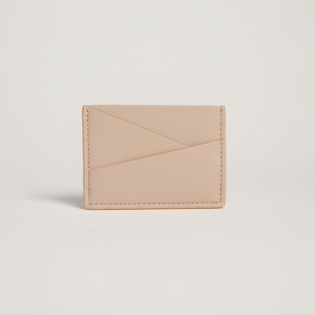 Gala Puzzle Cardholder (Light Pink) on clean warm ivory background, zero shadows, no logos — CULTR editorial product photo