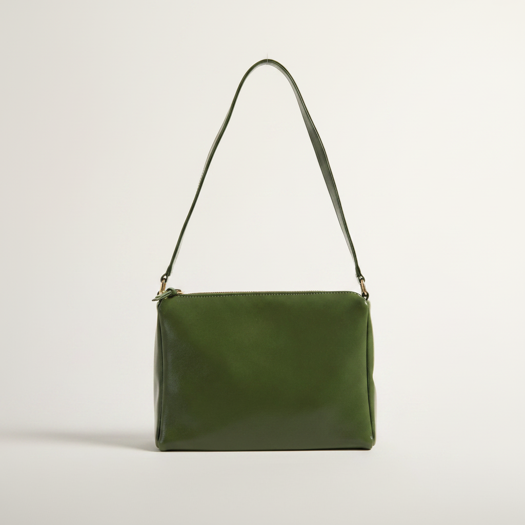 Cactus Shoulder Bag on clean warm ivory background, zero shadows, no logos — CULTR editorial product photo