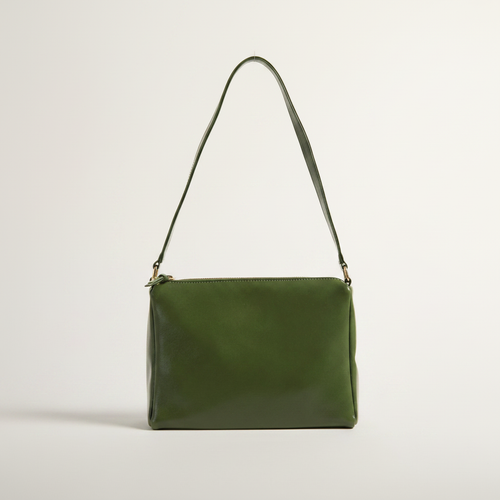 Cactus Shoulder Bag on clean warm ivory background, zero shadows, no logos — CULTR editorial product photo