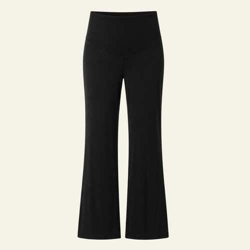 Below Bump Maternity Postpartum Pajama Pants on clean warm ivory background, no logos, no text — CULTR editorial product photo