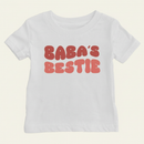 Baba's Bestie Shirt (Baby) on ivory background
