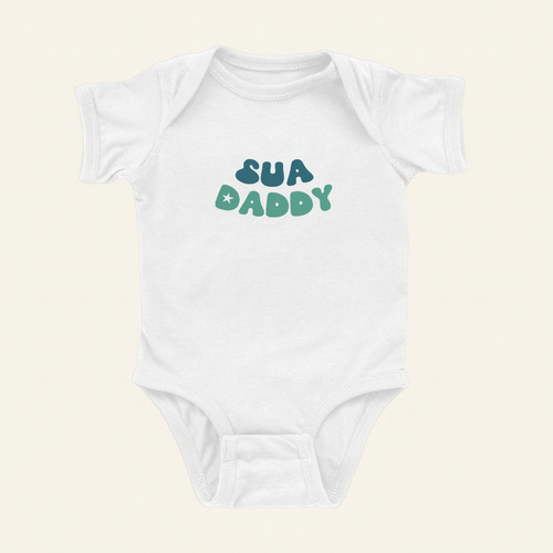 Sua Daddy Onesie on ivory background