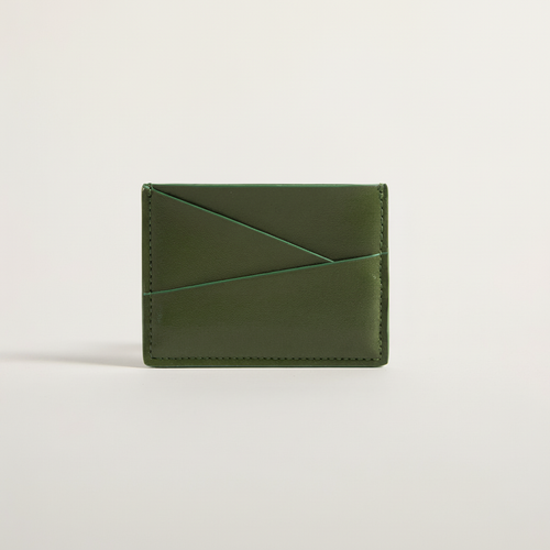 Cactus Puzzle Cardholder on clean warm ivory background, zero shadows, no logos — CULTR editorial product photo