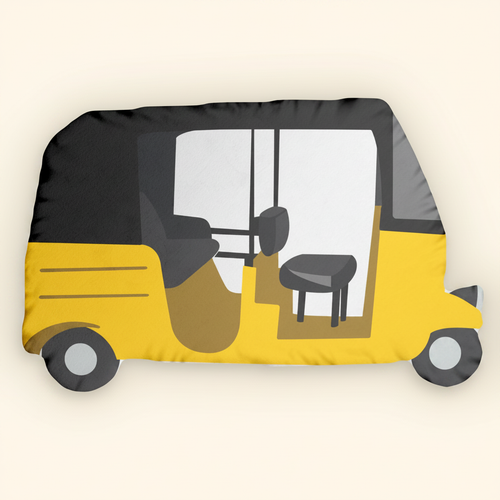 Classic Autos Custom-Shaped Pillow with model on ivory background