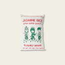 Jasmine Rice Decorative Throw Pillow on clean warm ivory background, zero shadows — Blushiez editorial product photo