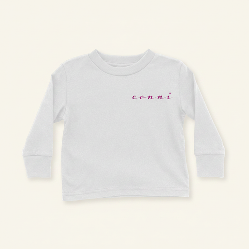 Eonni Long Sleeve Shirt (Toddler) flat lay on clean warm ivory background, zero shadows — CULTR editorial product photo