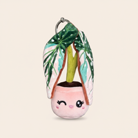 Variegated Begonia maculata Plush Keychain – 5″ Polka-Dot Houseplant Bag Charm