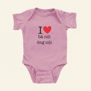 I ♡ Grandma & Grandpa Vietnamese Onesie (Paternal) on ivory background