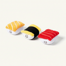 Mini Sushi Plushie Set on clean warm ivory background with flat ambient light — CULTR editorial product photo