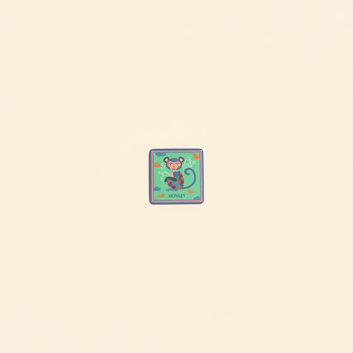 Chinese Vietnamese Zodiac Memory Match Game on clean warm ivory background, zero shadows — Bo & Mei editorial product photo