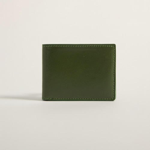 Cactus Bifold Wallet (Seaglass) on clean warm ivory background, zero shadows, no logos — CULTR editorial product photo