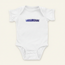 Saranghae Onesie flat lay on clean warm ivory background, zero shadows — CULTR editorial product photo