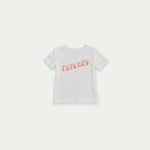 Daebak! Shirt (Baby) flat lay on clean warm ivory background, zero shadows — CULTR editorial product photo