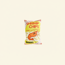 Shrimp Chips Decorative Throw Pillow on clean warm ivory background, zero shadows — Blushiez editorial product photo
