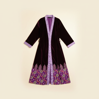 Adult Robe – Velvet & Satin – Purple Rangoli
