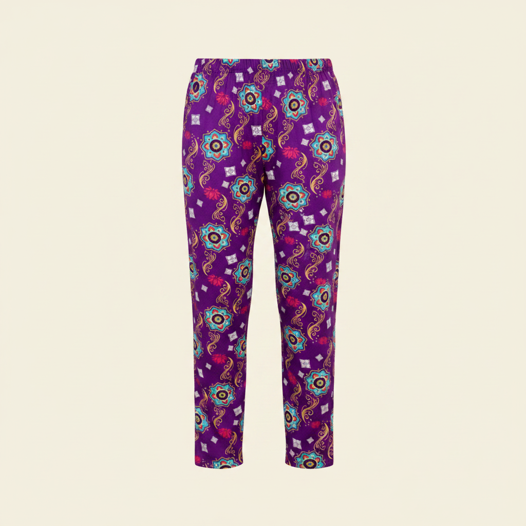 Adult Unisex Pajama Pants – Purple Rangoli