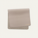 Vegan Leather Changing Mat Grey on clean warm ivory background, zero shadows — CULTR editorial product photo