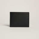 Gala Bifold Wallet (Black) on clean warm ivory background, zero shadows, no logos — CULTR editorial product photo
