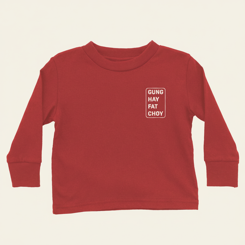 Lunar New Year Greeting Long Sleeves (Toddler) on ivory background