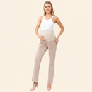 The Maternity Trouser Pant Khaki model on warm ivory background no shadow