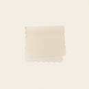 Vegan Leather Changing Mat Cream Scallop on clean warm ivory background, zero shadows — CULTR editorial product photo