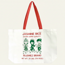 Jasmine Rice Tote Bag on clean warm ivory background, zero shadows — Blushiez editorial product photo