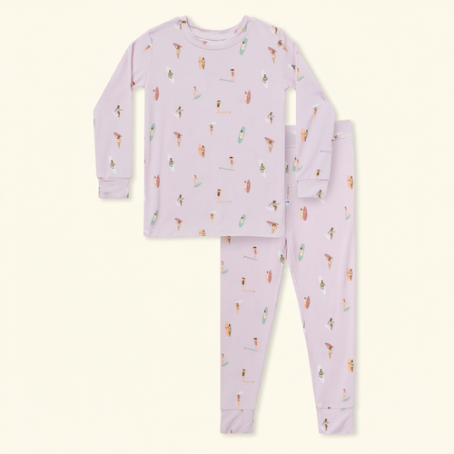 Two-Piece Pajama Set flat lay on clean warm ivory background, zero shadows — CULTR editorial product photo
