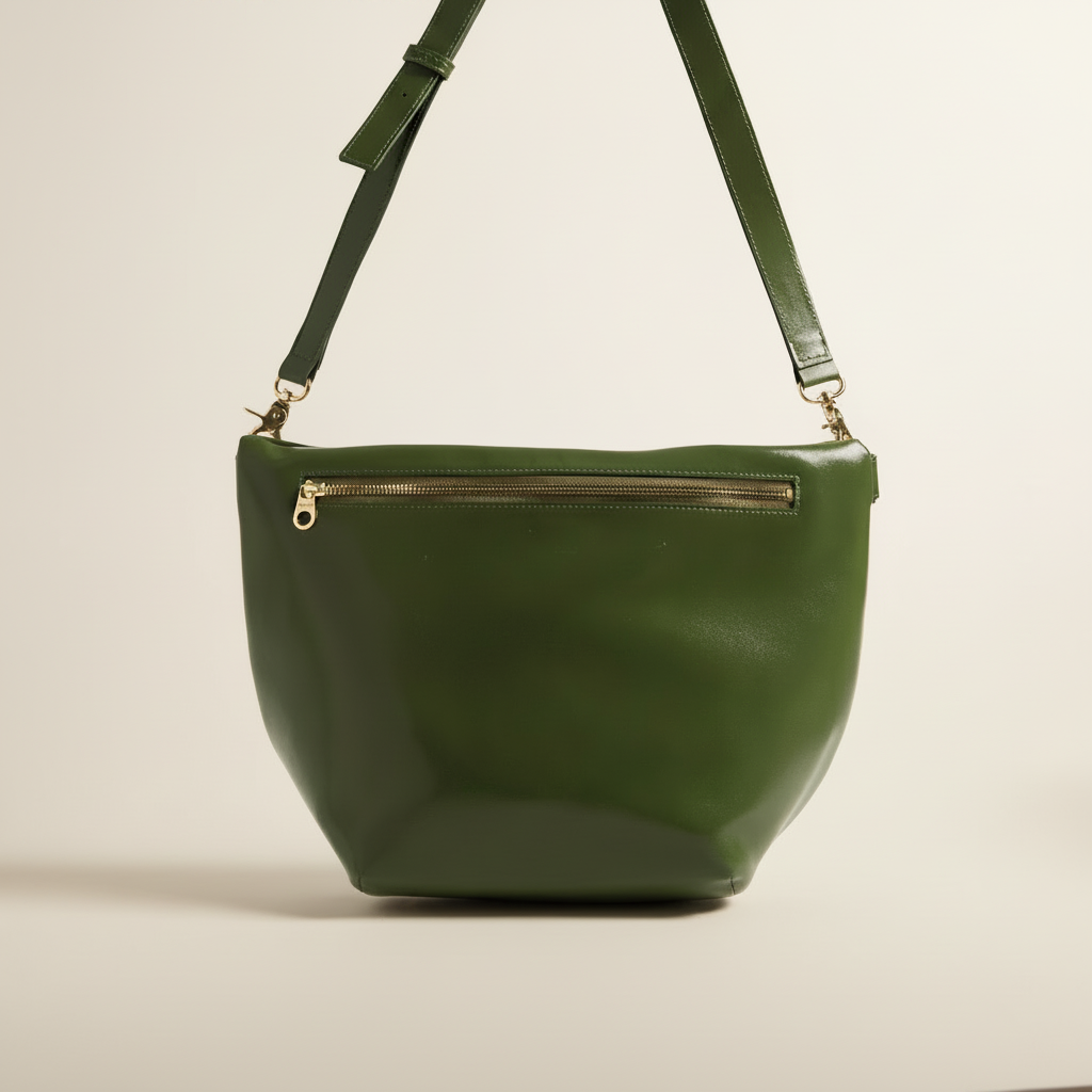 Cactus Hobo Fanny Bag model with natural shadow on warm ivory background