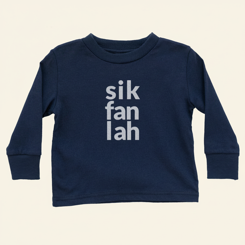 sik fan lah Long Sleeve Shirt (Toddler) on ivory background