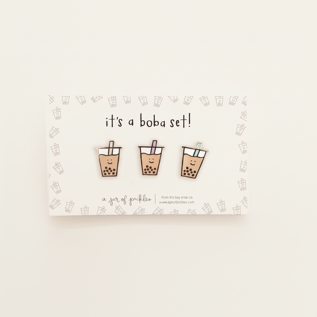 Boba Pin Set of 3