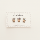 Boba Pin Set of 3 on clean #EBE6D9 warm greige background with flat ambient light — CULTR editorial product photo