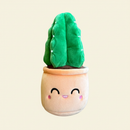 Cuddly Cactus Plushie on clean warm ivory background, zero shadows — Blushiez editorial product photo