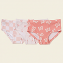 Girls Underwear 3-Pack flat lay on clean warm ivory background, zero shadows — CULTR editorial product photo