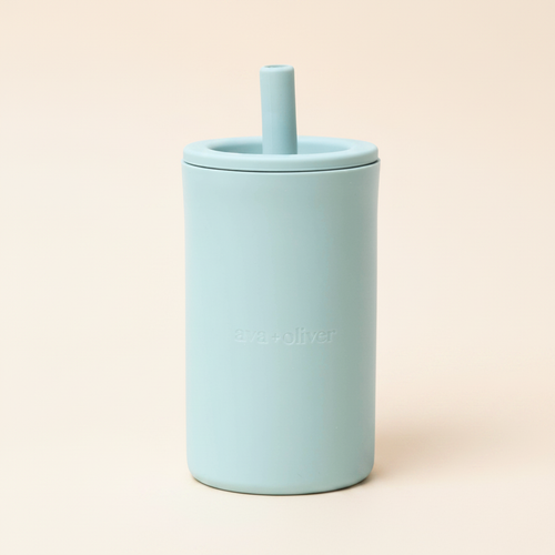 Straw Cup on clean warm ivory background, zero shadows — CULTR editorial product photo