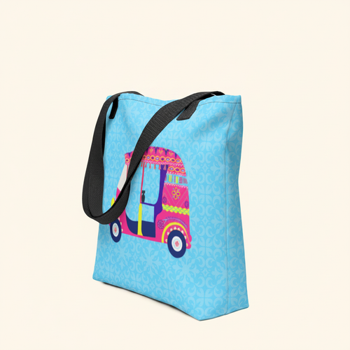 Model carrying the Pink Auto Tote Bag