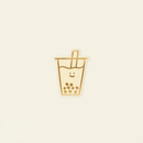 Boba Gold Foil Vinyl Sticker on clean warm ivory background with flat ambient light — CULTR editorial product photo