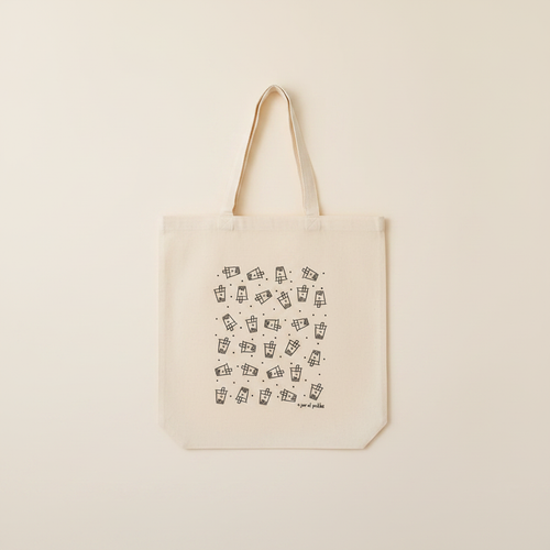 Boba Cotton Tote on clean warm ivory background with flat ambient light — CULTR editorial product photo
