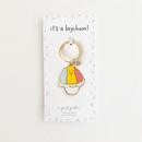 Shave Ice Enamel Keychain on clean warm ivory background with flat ambient light — CULTR editorial product photo