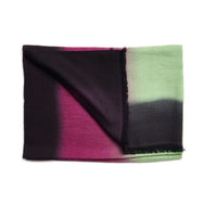 Iris Courtyard Green Purple Hand Woven Cashmere Merino Scarf