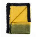 Iris Courtyard Green Purple Hand Woven Cashmere Merino Scarf
