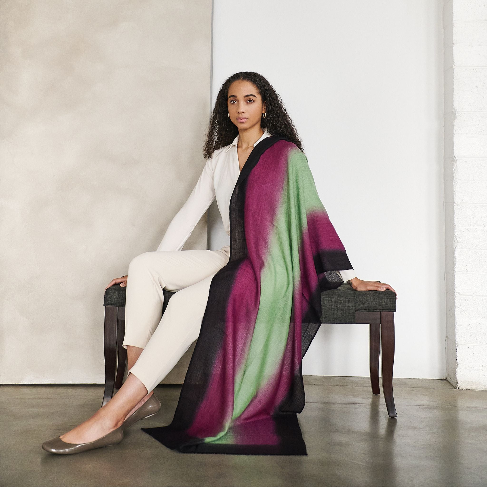 Iris Courtyard Hand Woven Cashmere Merino Scarf