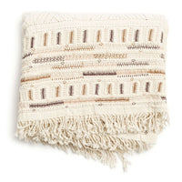 Unah Brown Hand Embroidered Organic Cotton Artisanal Throw