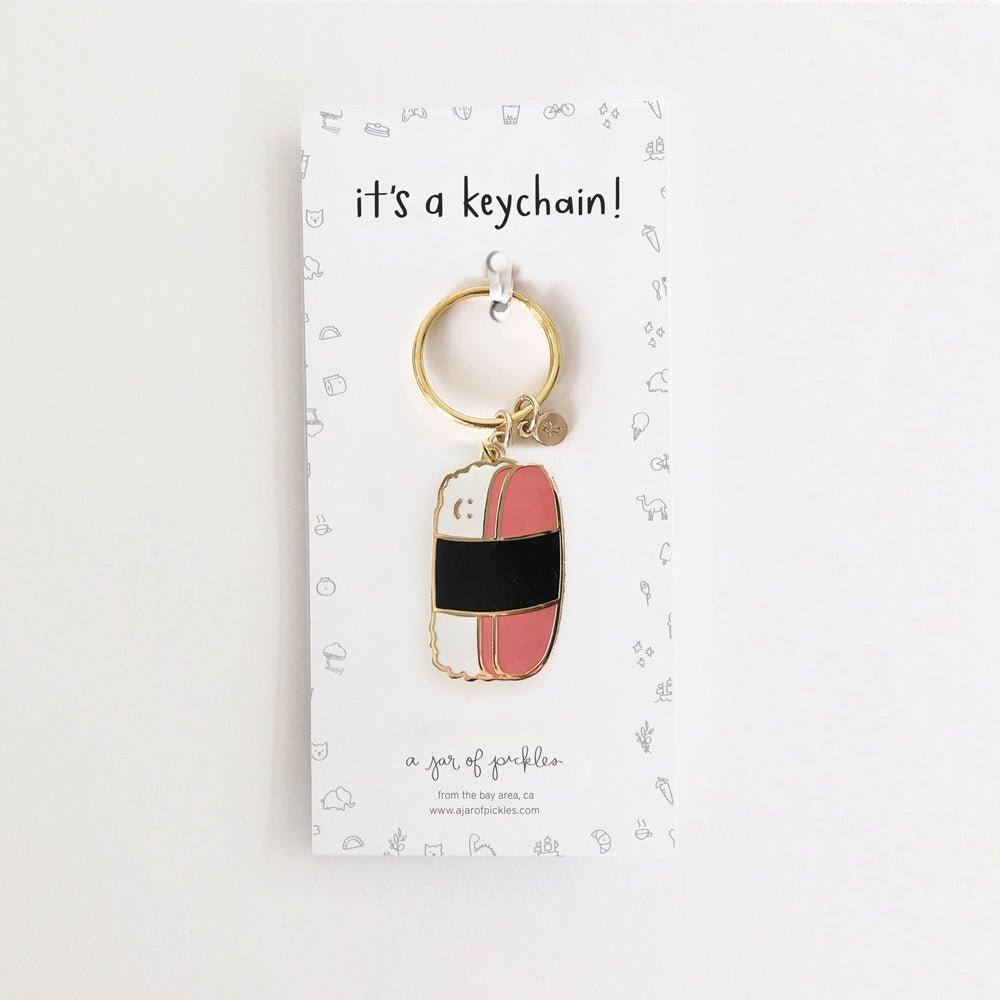 Spam Musubi Enamel Keychain
