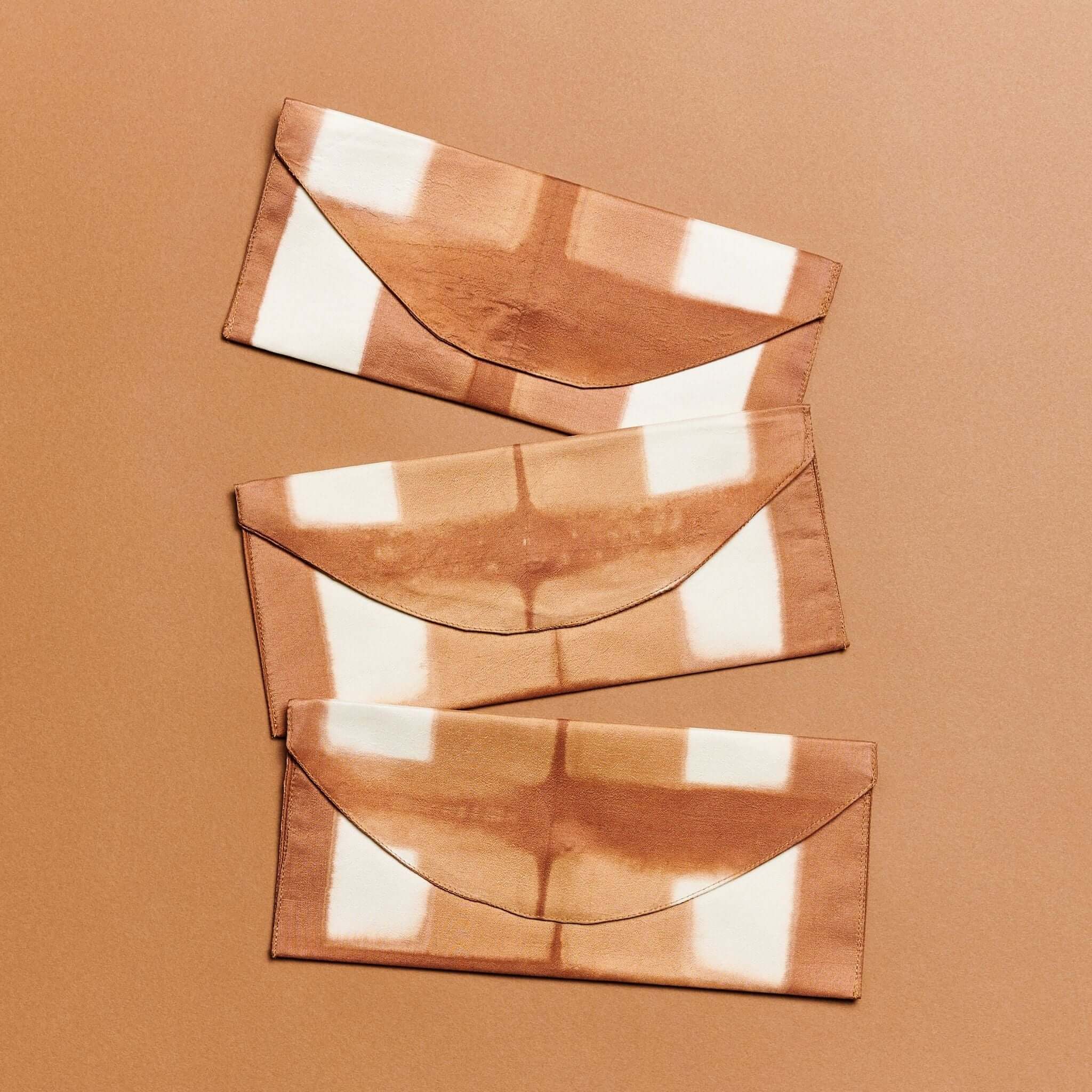 Melo Gold Mulberry Silk Shibori Hand Crafted Envelope Pouch