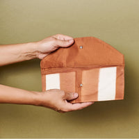 Melo Gold Mulberry Silk Shibori Hand Crafted Zero Waste Pouch