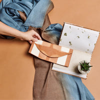 Melo Gold Mulberry Silk Shibori Hand Crafted Zero Waste Pouch