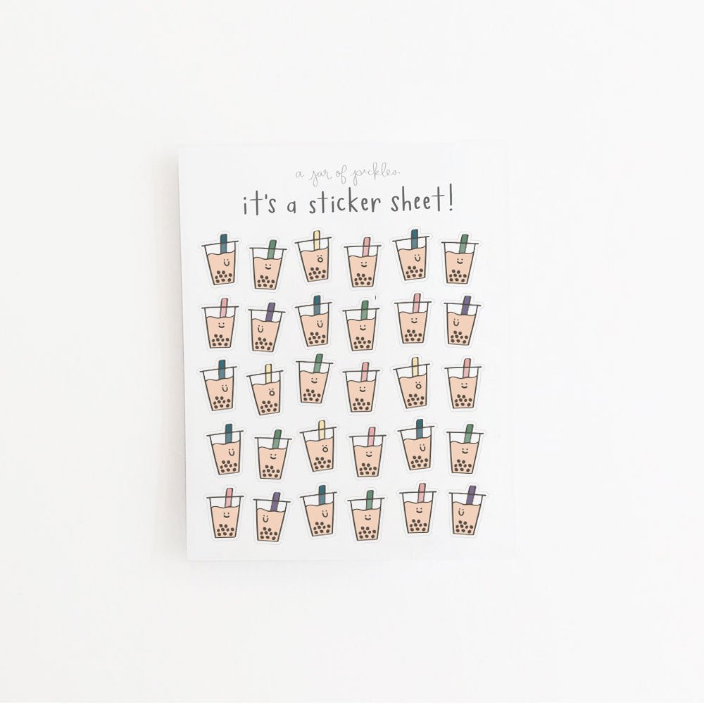 Mini Boba Clear Sticker Sheet