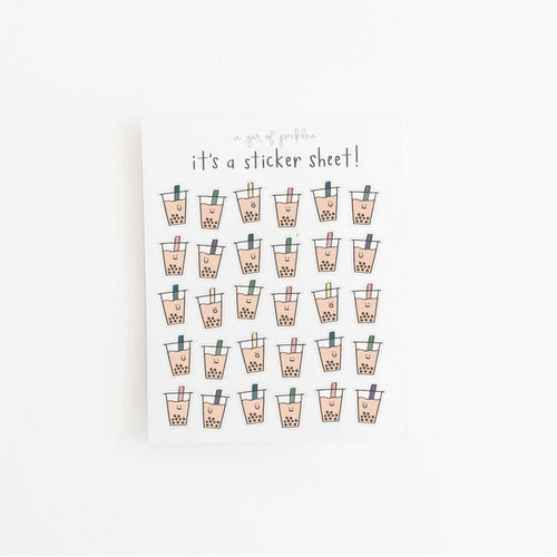 Mini Boba Clear Sticker Sheet - Cultr. by Created for Culture asianowned aapimarketplace asianownedkids asianownedkidsproducts asianownedbrands