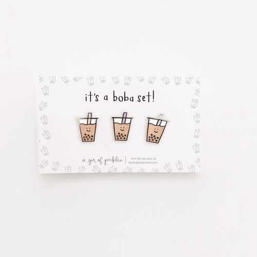 Boba Pin Set of 3 - Cultr. by Created for Culture asianowned aapimarketplace asianownedkids asianownedkidsproducts asianownedbrands